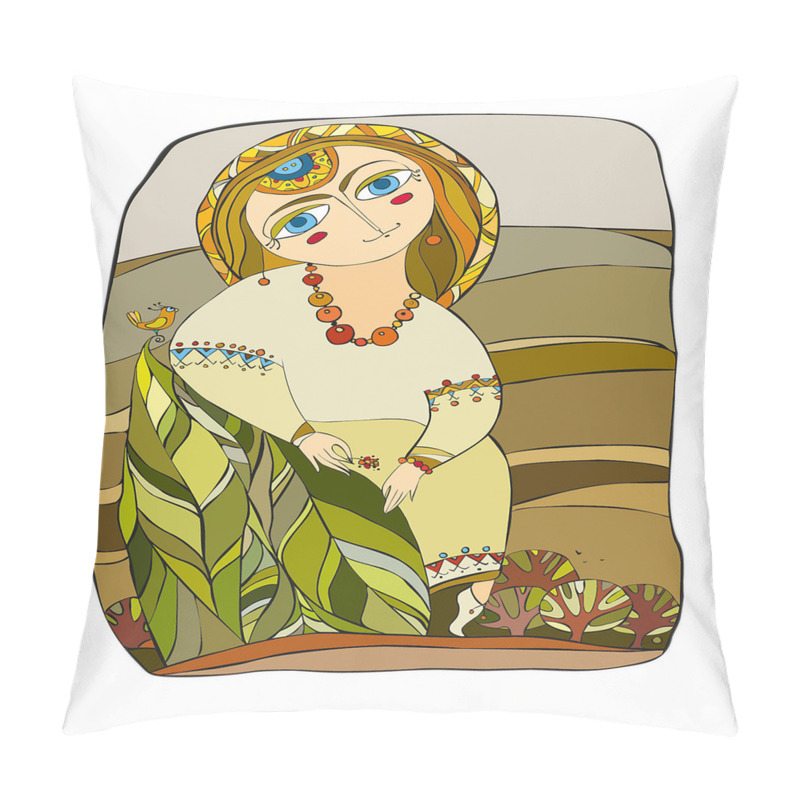 Customizable  Traditional Slavic Girl pillow covers