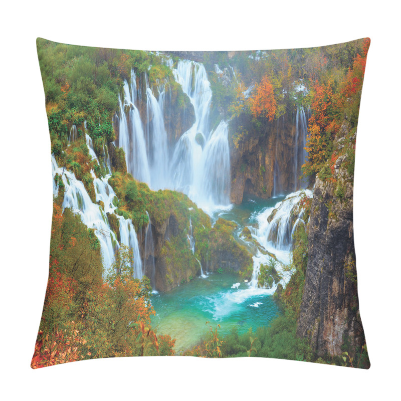 Customizable  Waterfalls of Plitvice Park pillow covers