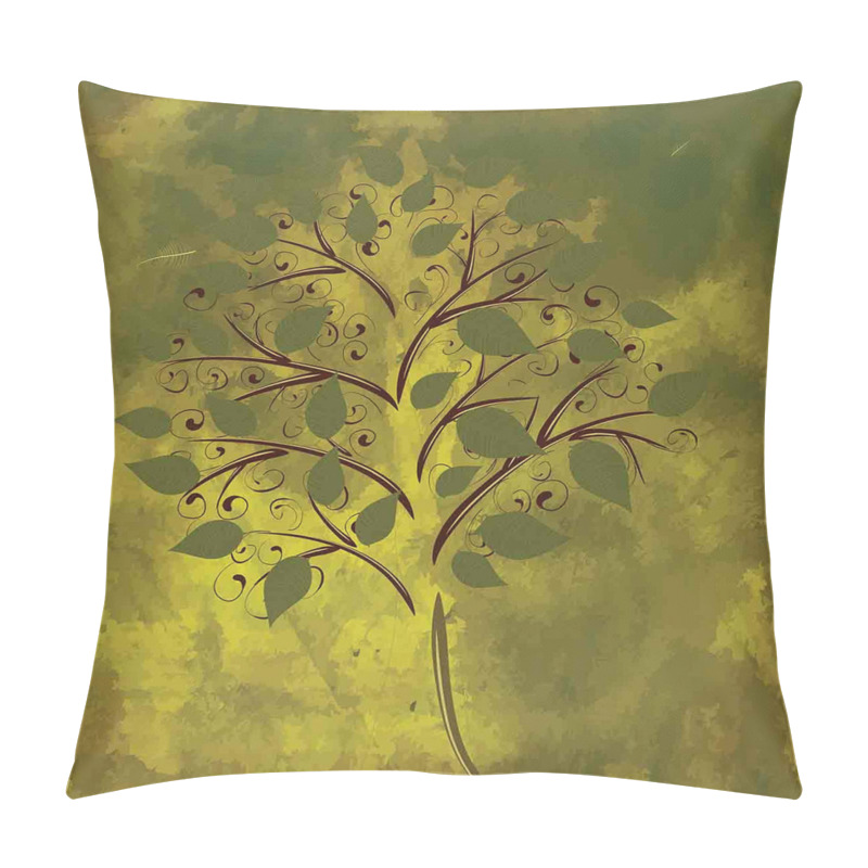 Personalise  Tiny Tree with Lobed Leaf pillow covers
