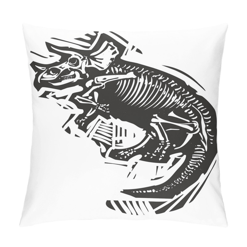 Personalise  Woodcut Fossil Dinosaur pillow covers