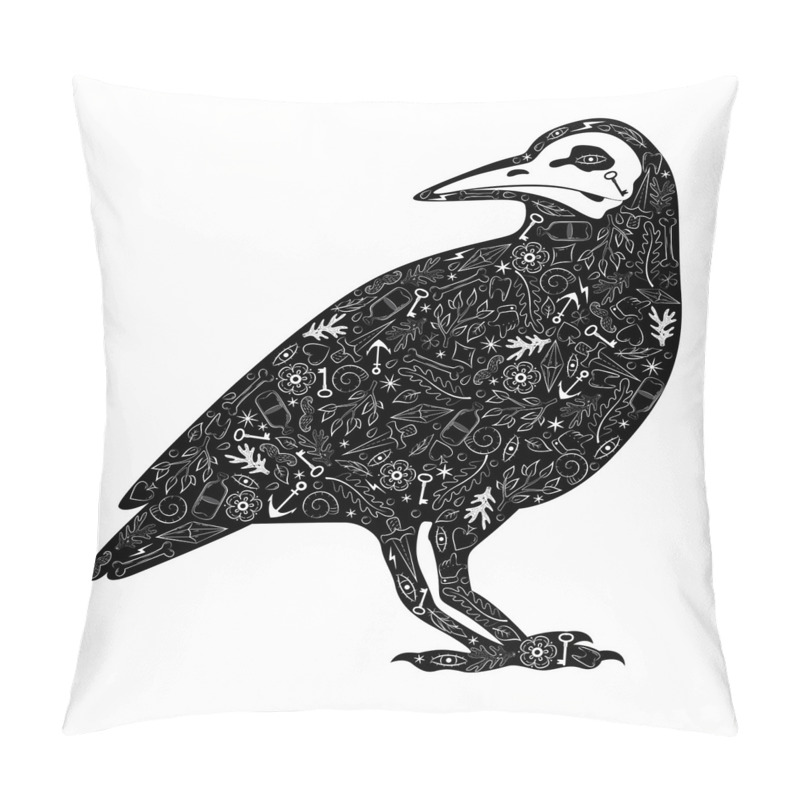 Personalise  Gothic Art Ornate Bird pillow covers