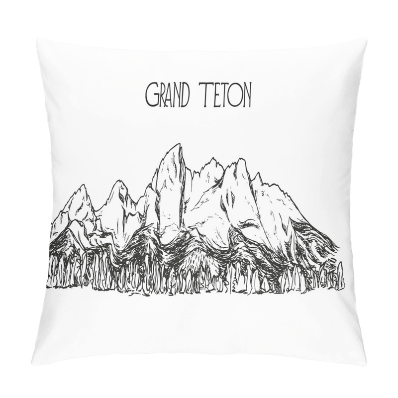 Personalise  Simple Sketch Grand Teton pillow covers