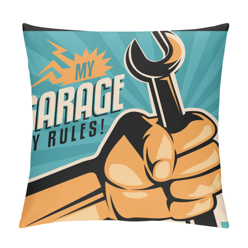 Personality  Retro Holding Wrench pillow covers