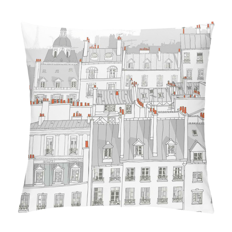 Customizable  European Roofs of Buildings pillow covers