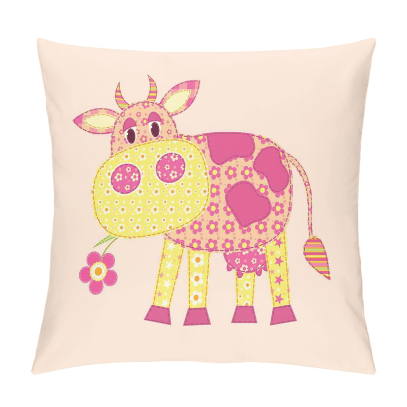 Personalise  Childish Patchwork Cow pillow covers
