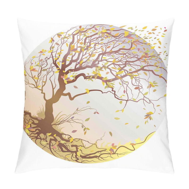 Personalise Tree Wind Flying Leaves pillow covers
