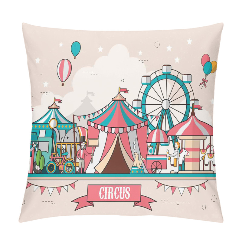 Customizable  Circus Flat Balloons pillow covers