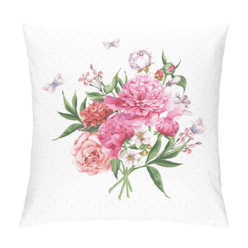 Personalise  Vintage Bouquet of Flowers pillow covers