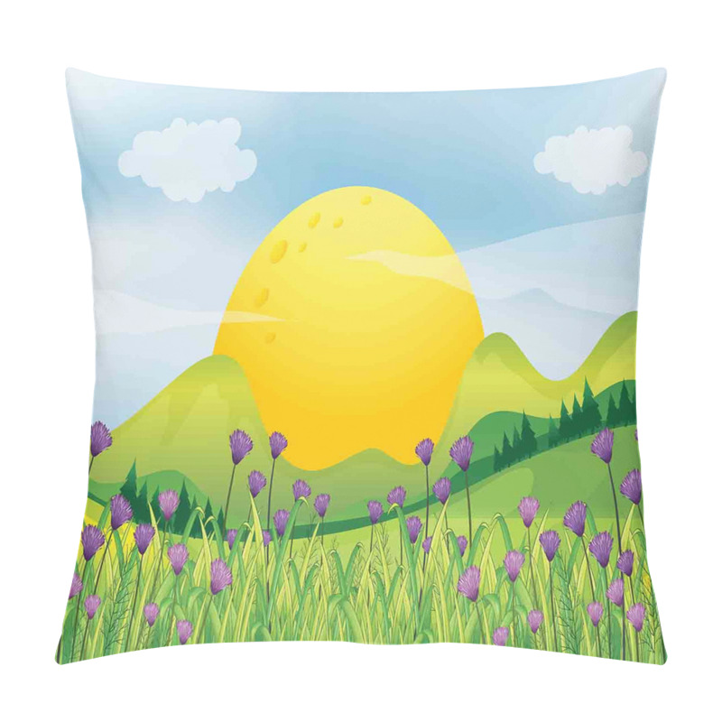 Personalise Mountains with Violets pillow covers