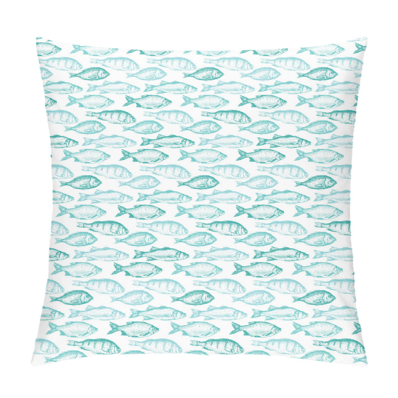 Personalise  Sketchy Fish Breeds Pattern pillow covers