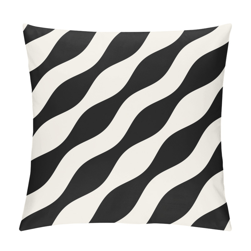 Custom  Retro Art Wavy Lines Pattern pillow covers