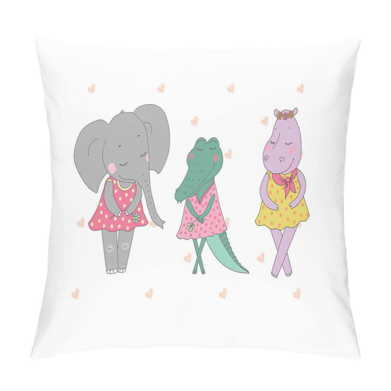 Personalise  Elephant Girl Polka Dress pillow covers