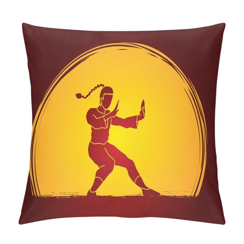 Personality  Bicolour Karate Pose Moon pillow covers