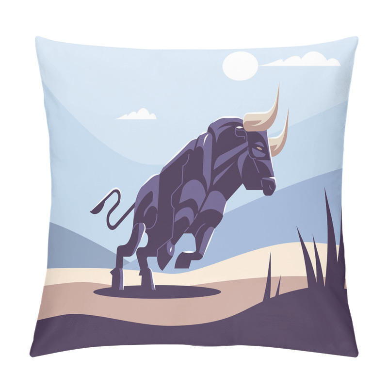 Personalise  Strong Bull Nature in Doodle pillow covers