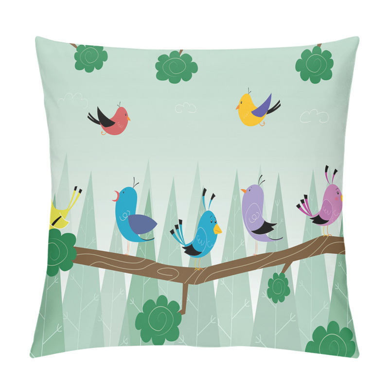 Personalise  Birds on Branch pillow covers