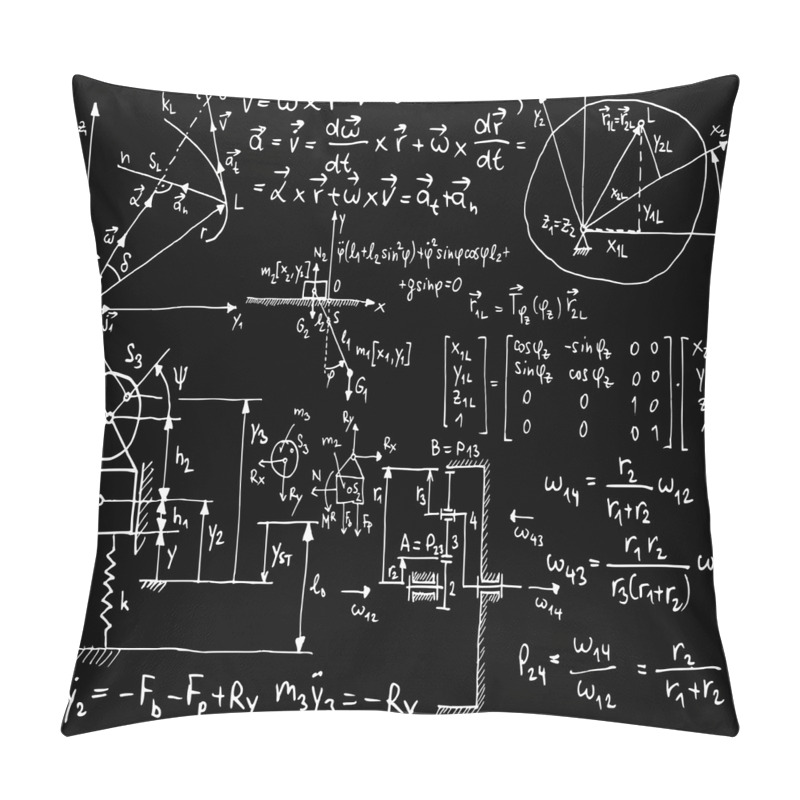 Customizable  Mechanical Formula Sketched pillow covers