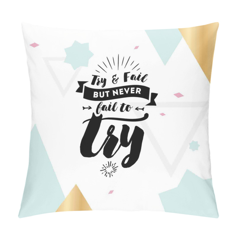 Personalise  Try and Fail Geometric pillow covers