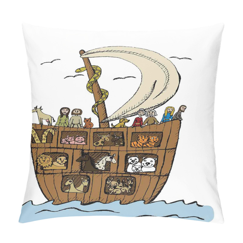 Personality  Ancient Flood Story Motif pillow covers