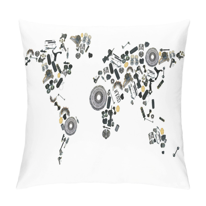 Custom  Car Parts World Map pillow covers