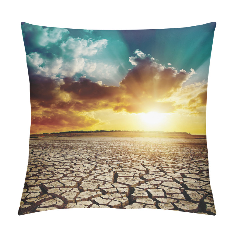 Customizable  Sunset Cracked Earth pillow covers