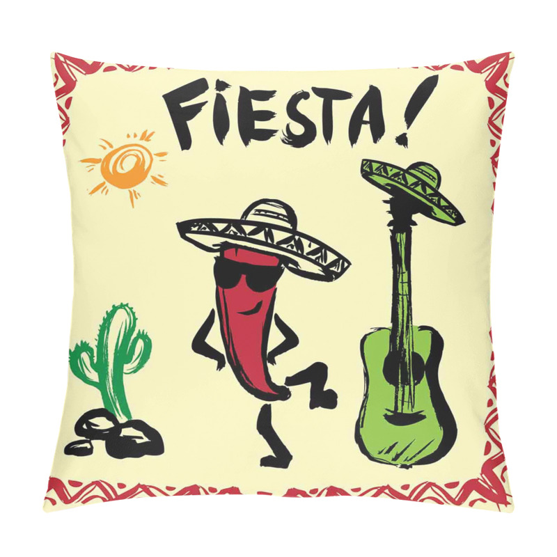 Personalise  Mexican Party Red Pepper pillow covers