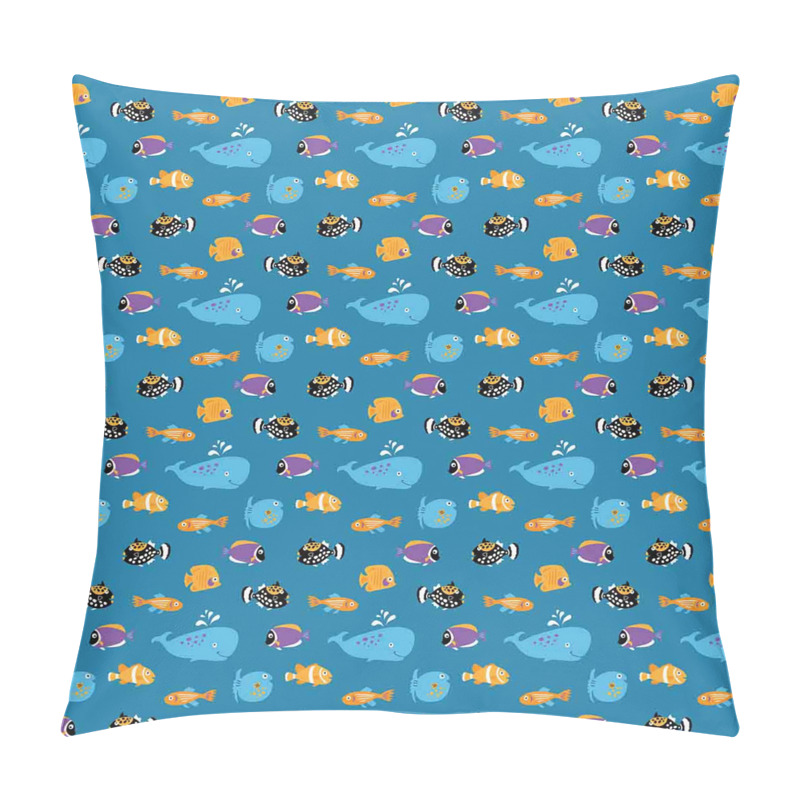 Custom  Whale and Aquarium Fauna pillow covers