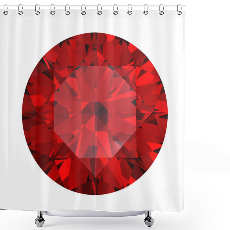 Personality  Red round shaped garnet shower curtains