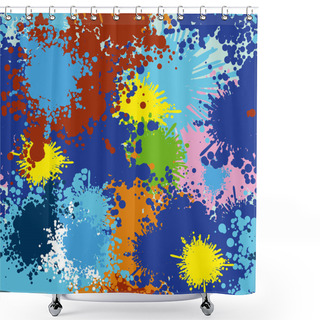 Personality  Paint Blots Seamless Vector Background. Shower Curtains