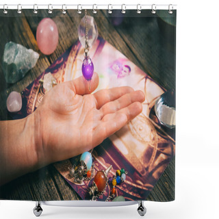 Personality  Palm Reading With Pendulum Shower Curtains