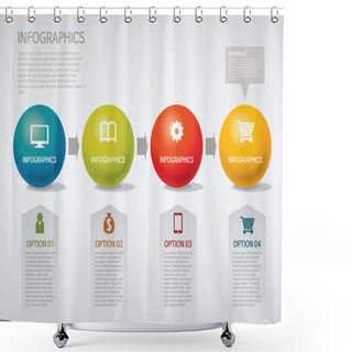 Personality  Info Graphics - Step, Circle, Arrow Shower Curtains