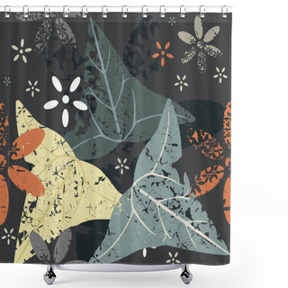 Personality  Seamless Pattern With Abstract Leaves And Flowers Shower Curtains