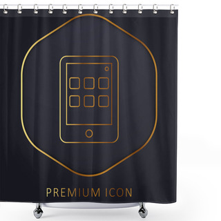 Personality  App Golden Line Premium Logo Or Icon Shower Curtains