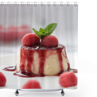 Personality  Delicious Panna Cotta Dessert Shower Curtains