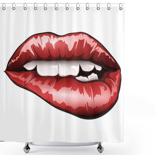 Personality  Vector Lips Shower Curtains