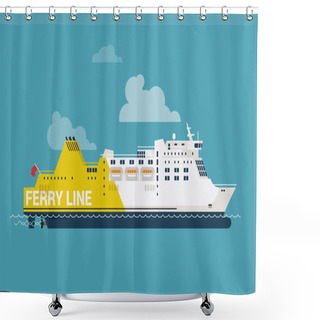 Personality  Seaway Line Connection Transport Shower Curtains