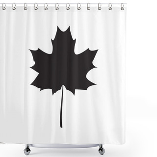 Personality  Black Maple Leaf Vector Illustration Shower Curtains