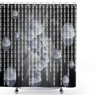 Personality  Binary Code Background Shower Curtains