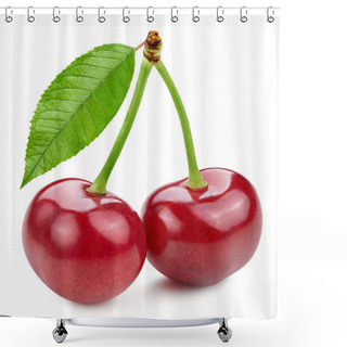 Personality  Cherry Leaf Isolated Shower Curtains