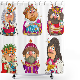 Personality  Vector Cartoon Kings Shower Curtains