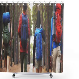 Personality  Best Friends Trekking Together Shower Curtains
