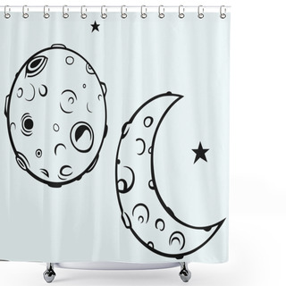 Personality  Moon And Lunar Craters Shower Curtains