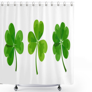 Personality  St. Patrick's Day Clovers (shamrock). Vector Illustration. Shower Curtains