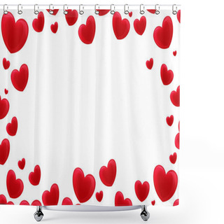 Personality  Cartoon Frame With Hearts Shower Curtains