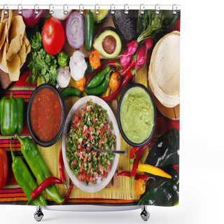 Personality  Traditional Mexican Salsas Shower Curtains