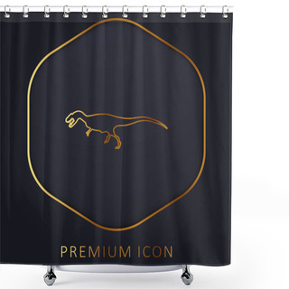 Personality  Allosaurus Dinosaur Shape Golden Line Premium Logo Or Icon Shower Curtains