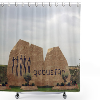 Personality  Welcoming Monument To Gobustan Open-air Museum Shower Curtains