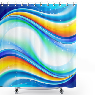 Personality  Abstract Background With Waves Shower Curtains