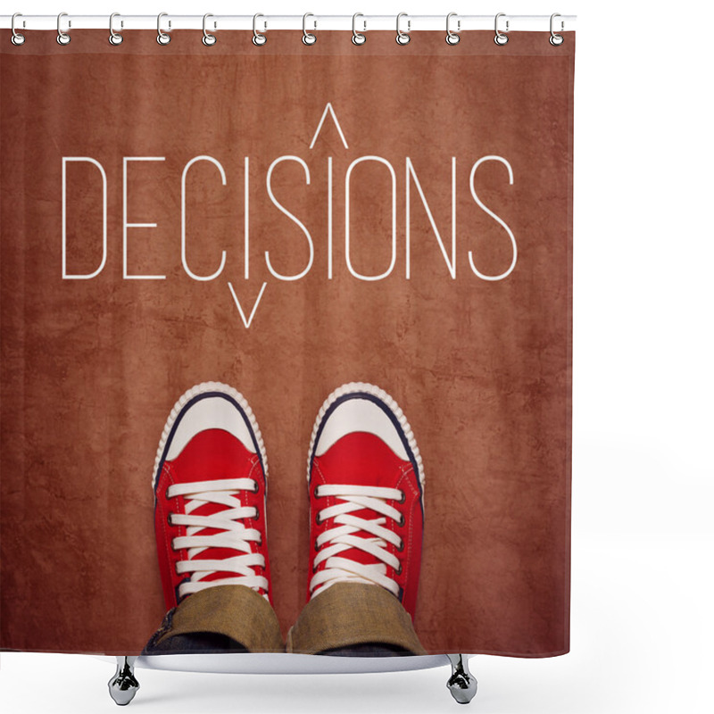 Personality  Youth Decision Making Concept, Top View Shower Curtains