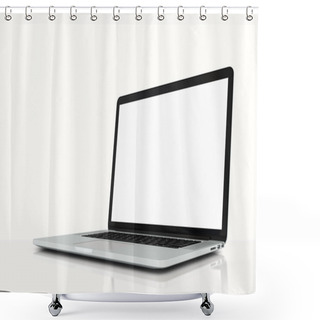 Personality  Laptop Mock-up In White_04 Shower Curtains