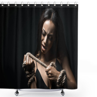 Personality  African American Woman Bound With Rope Shower Curtains